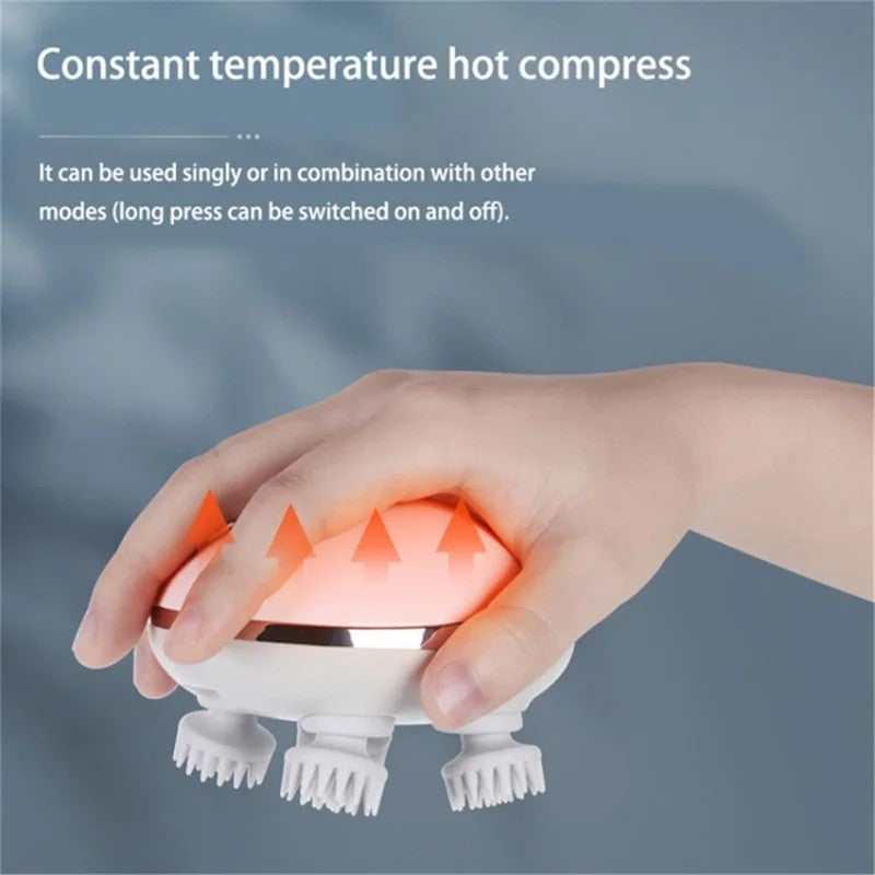 Nestora Heated Scalp Massager — Waterproof Kneading Head Massager