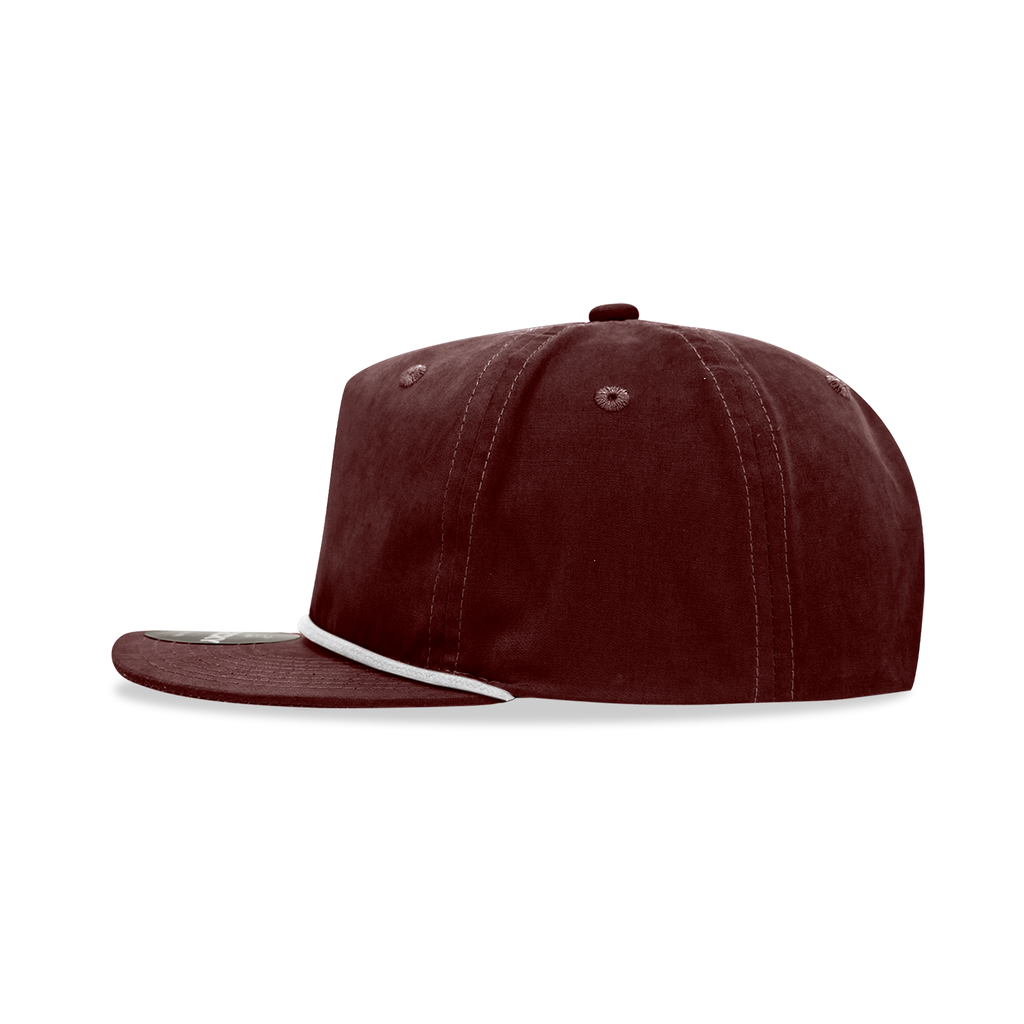 Decky 6032 Classic Rope Hat 5 Panel Flat Bill Cap Snapback - Blank