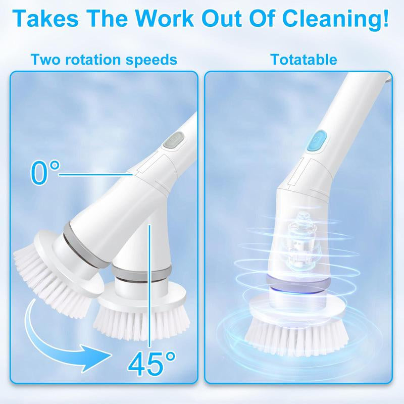 Nestora cordless electric spin scrubber with brush heads (view 3)