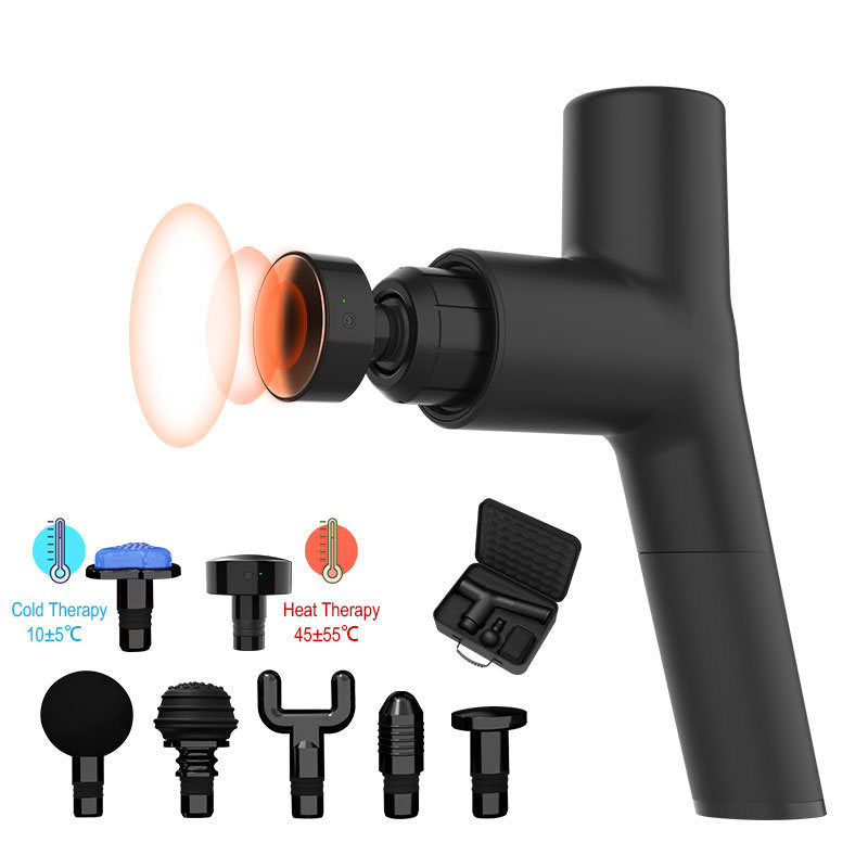 Nestora quiet percussion massage gun with six interchangeable heads and charging base