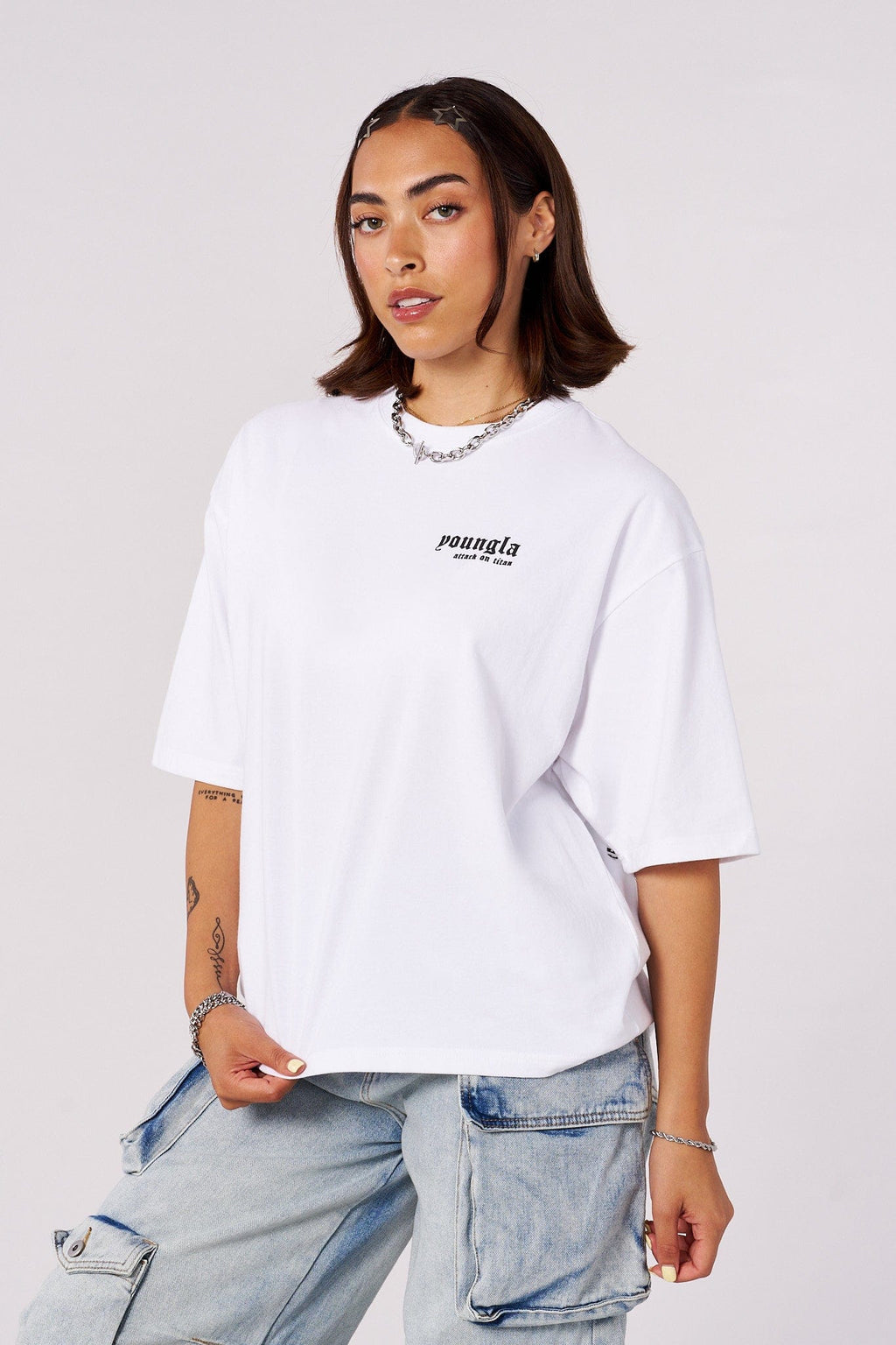 4186 - AOT?  x YLA Cropped Tees