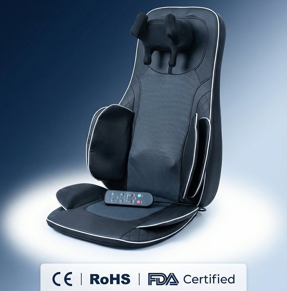Nestora heated shiatsu massage seat cushion for car and office
