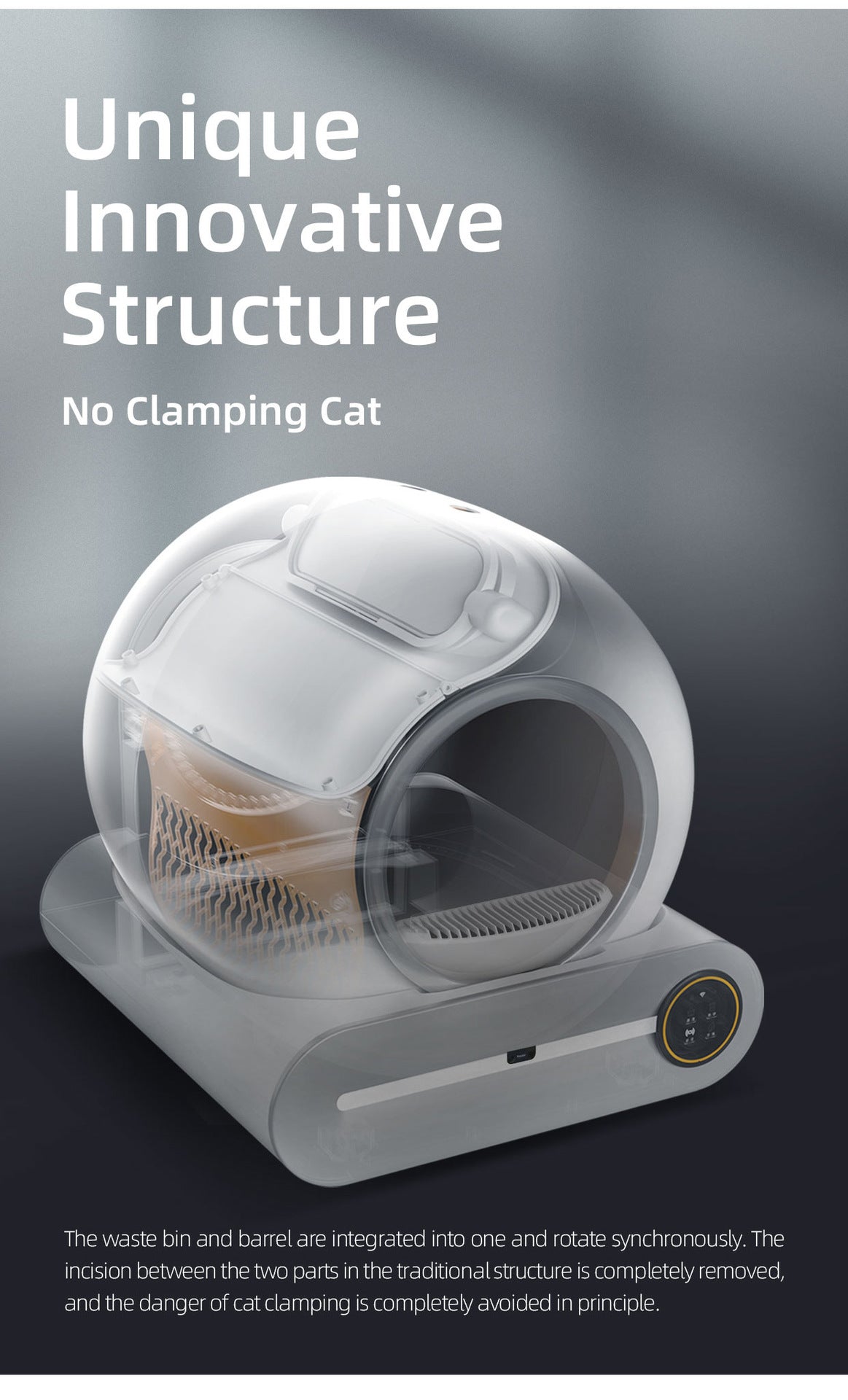 Nestora Self-Cleaning Cat Litter Box — 65L Enclosed Smart Automatic Litter Robot with App Control and Odor Lock