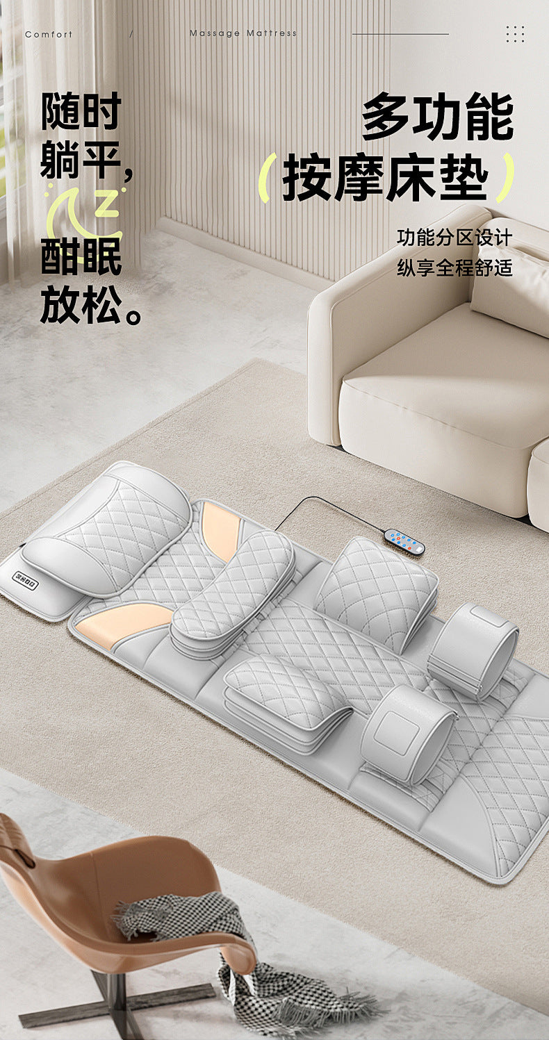 Nestora Full-Body Massage Mat — Heated Shiatsu Kneading Mattress Pad for Back, Legs and Neck